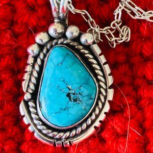 Turquoise Sterling Silver Necklace Chain